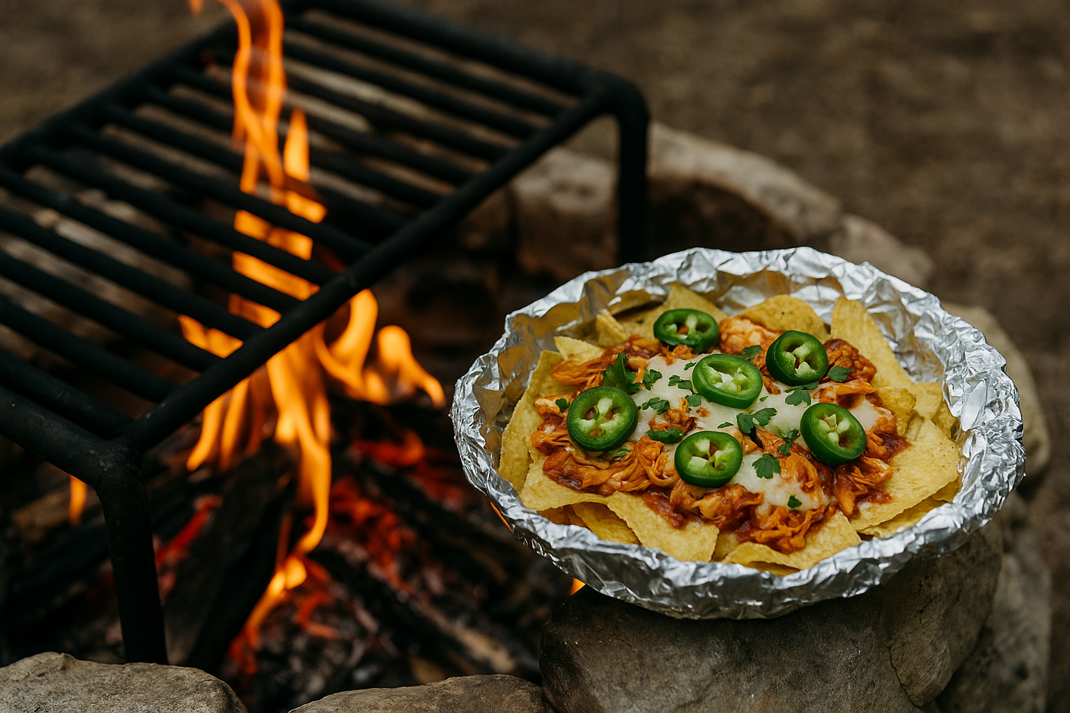 BBQ Chicken Nachos Foil Packet – Easy Campfire Recipe