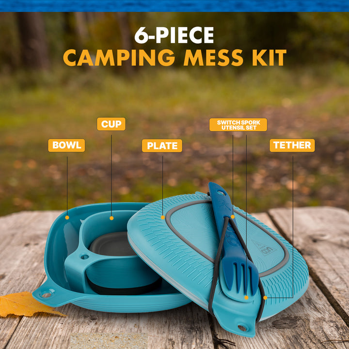 Compact UCO mess kit for backpacking and hiking trips--blue mess kit by uco gear