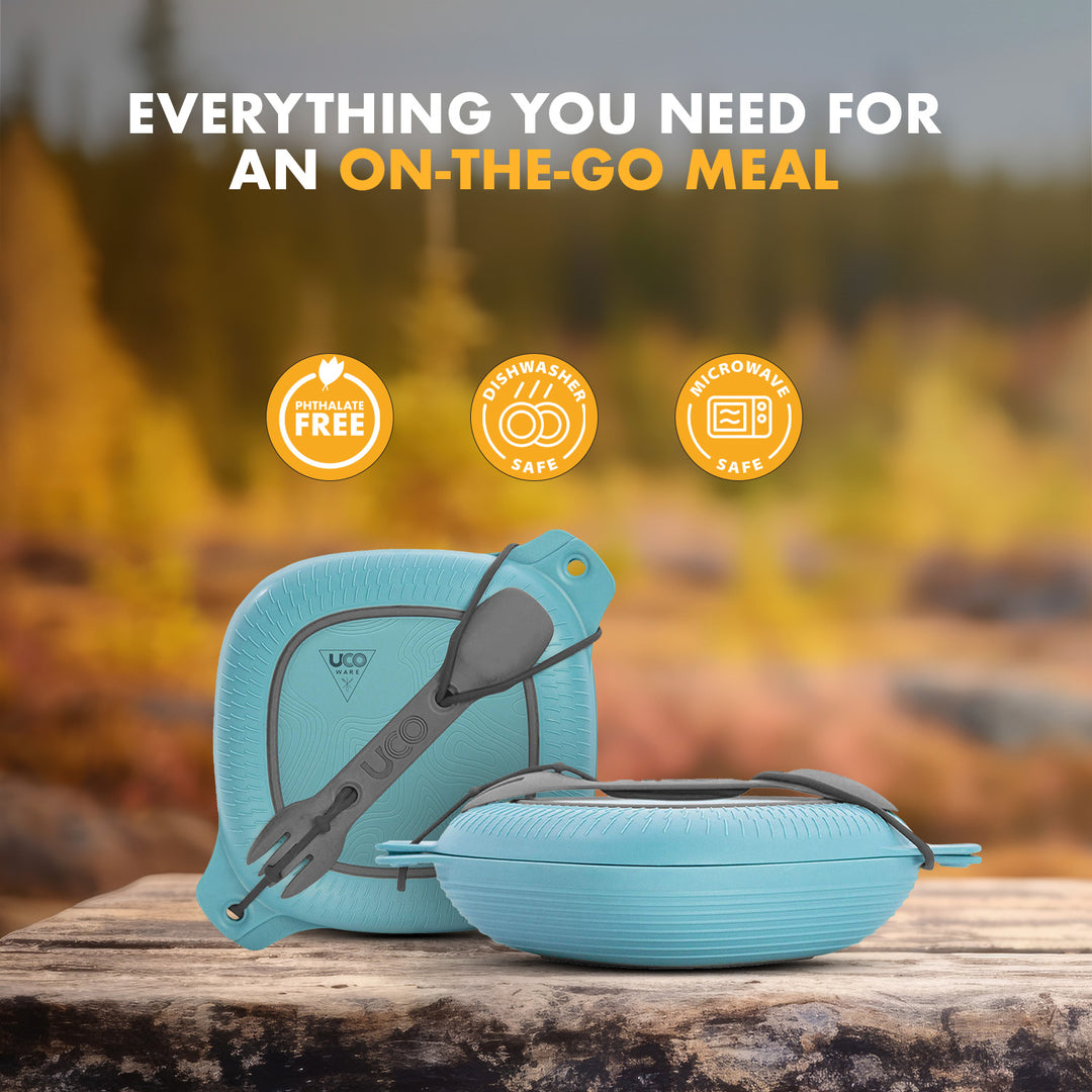 Lightweight camp mess kit for backpacking, scouts, and solo campers-blue mess kit UCO