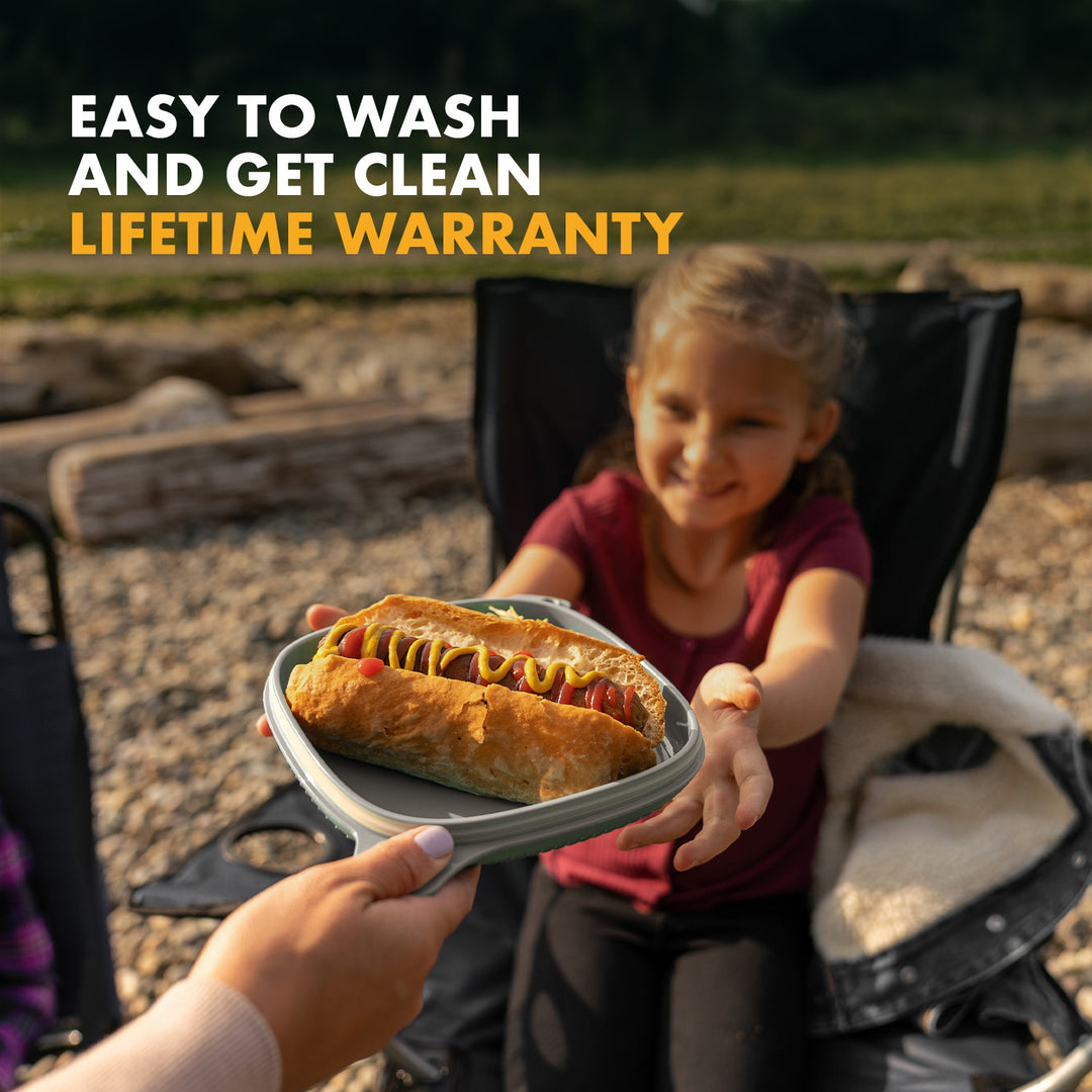 Lightweight mess kit for backpacking with utensil set for camping -Venture_Grey_6-piece_mess_kit-UCO_GEAR