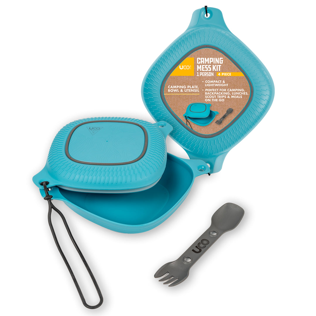 UCO_4-Piece_Mess_Kit_with_bowl_plate_lid_Spork_and_elastic_tether-blue_4_piece_mess_kit_UCO
