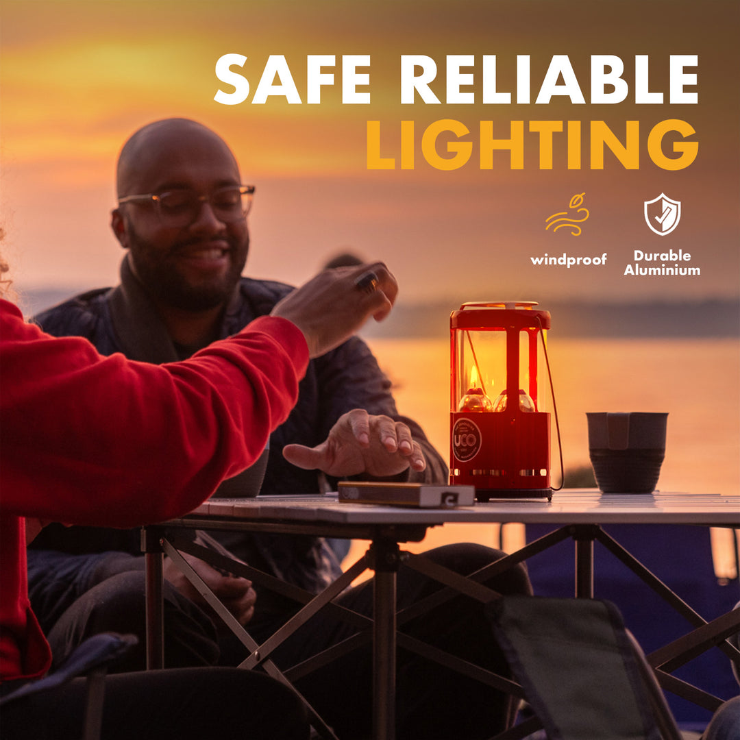 candle lantern for hiking, off-grid, and blackout use