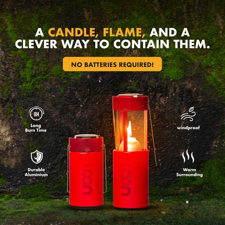 UCO Original Candle Lantern with emergency candle for camping gear and prepping