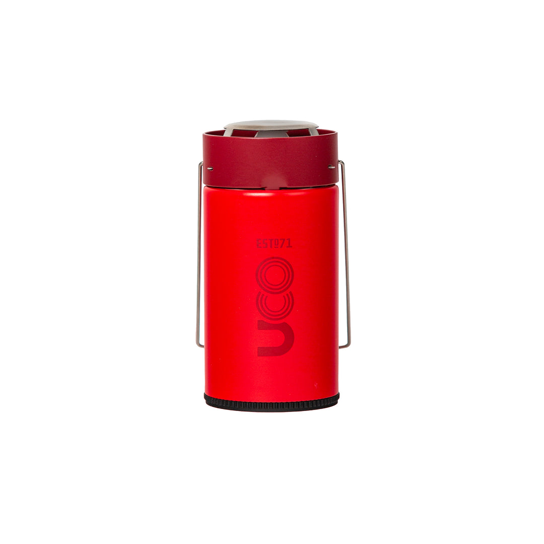 UCO Original Candle Lantern with emergency candle for camping gear and prepping_Volcano Red Candle Lantern_collapsible candle lantern Volcano red