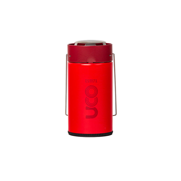 UCO Original Candle Lantern with emergency candle for camping gear and prepping_Volcano Red Candle Lantern_collapsible candle lantern Volcano red