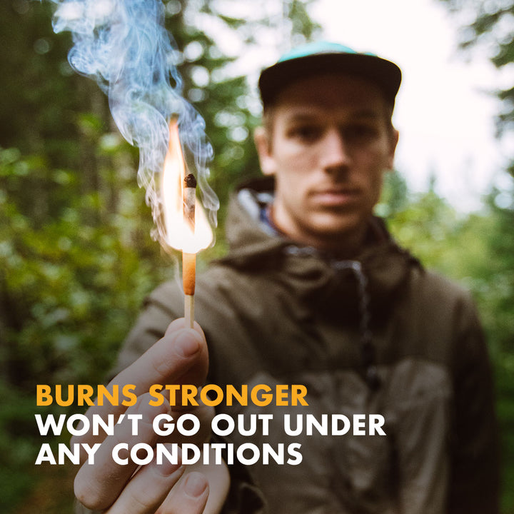 UCO Stormproof Matches 25-pack relights after submersion, essential for survival fire starting kits, waterproof windproof matches for storm or flood situations