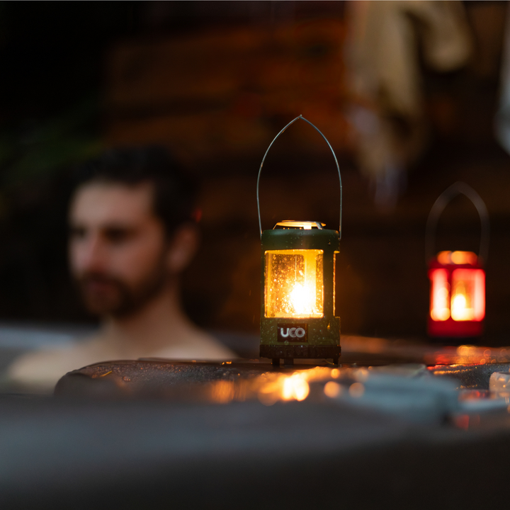Mini UCO Candle Lantern with tea light for backpacking and power outages