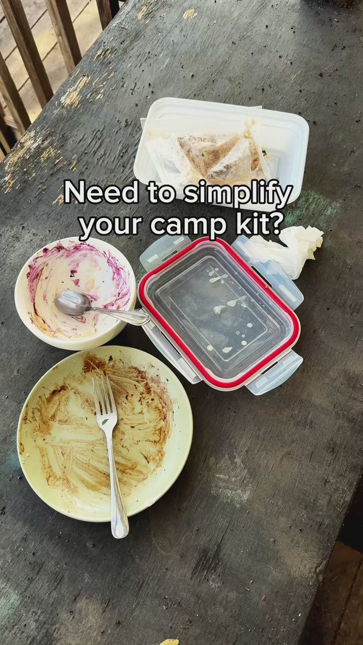 Eco-friendly mess kit for camping made from recycled materials