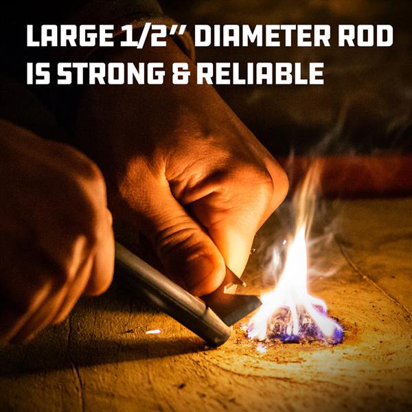 Fire starter ferro rod for wood stoves, grills, and backcountry cooking