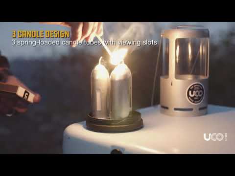 UCO Candlelier Candle Lantern with emergency long burning candles for reliable natural light during camping, emergencies, and power outages